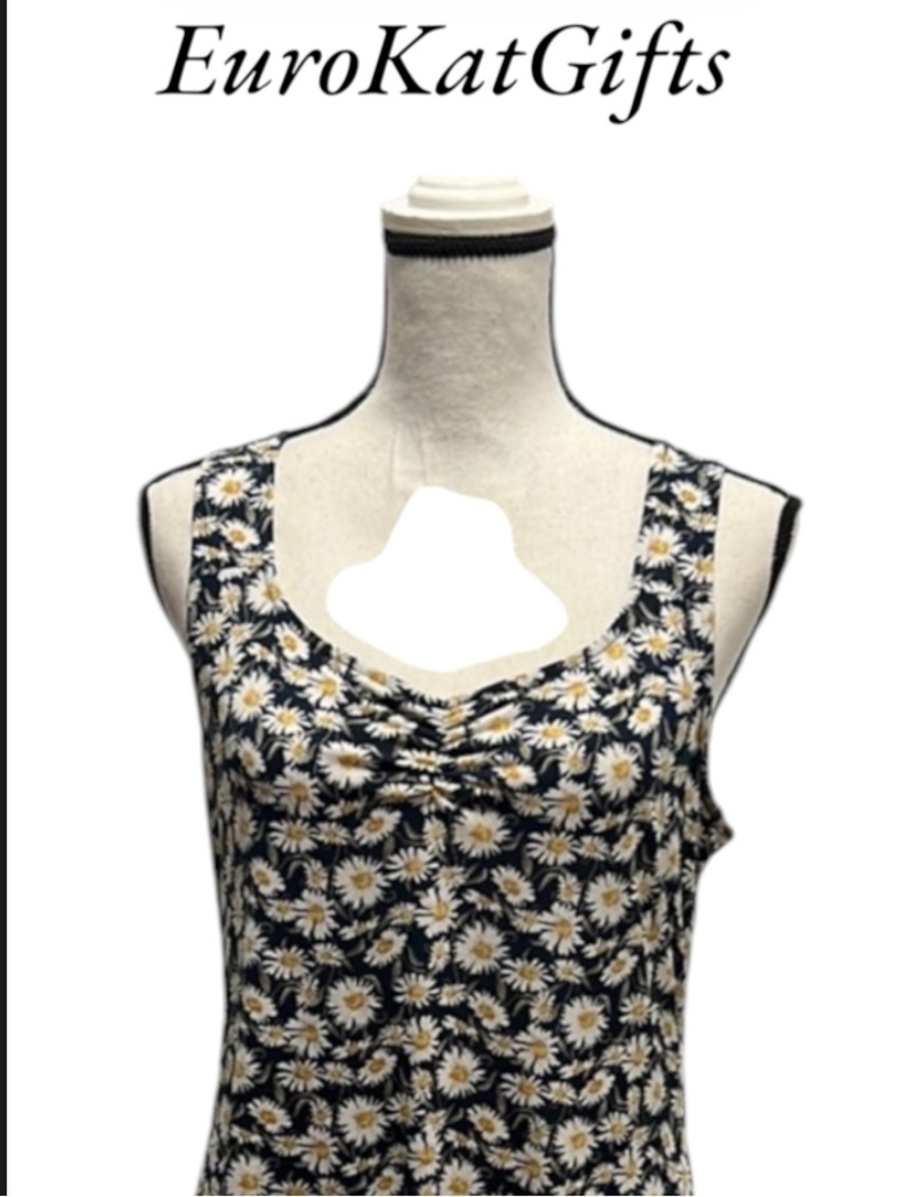 Wallflower Navy Dress with White and Yellow Daisy Print NWOT